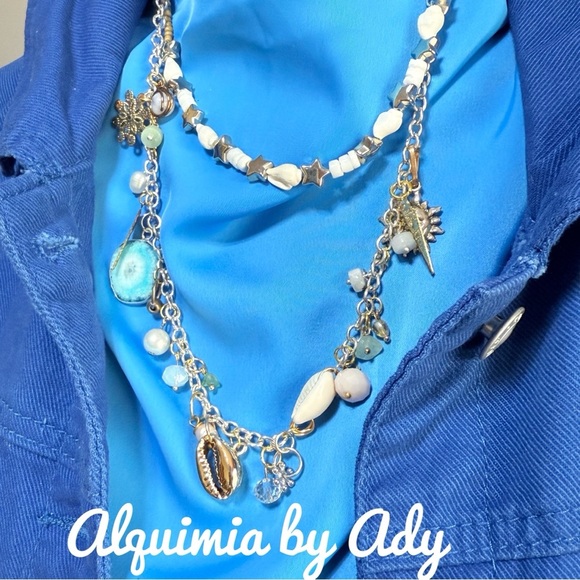 Alquimia Gold and White Layered Necklace - Picture 1 of 4